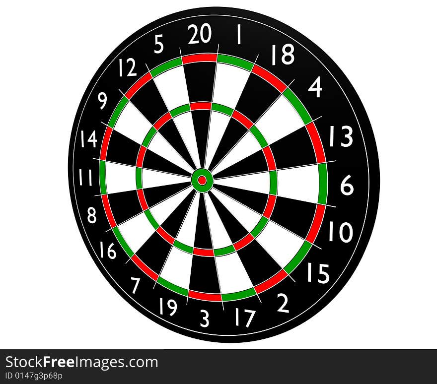 Target dart on white background