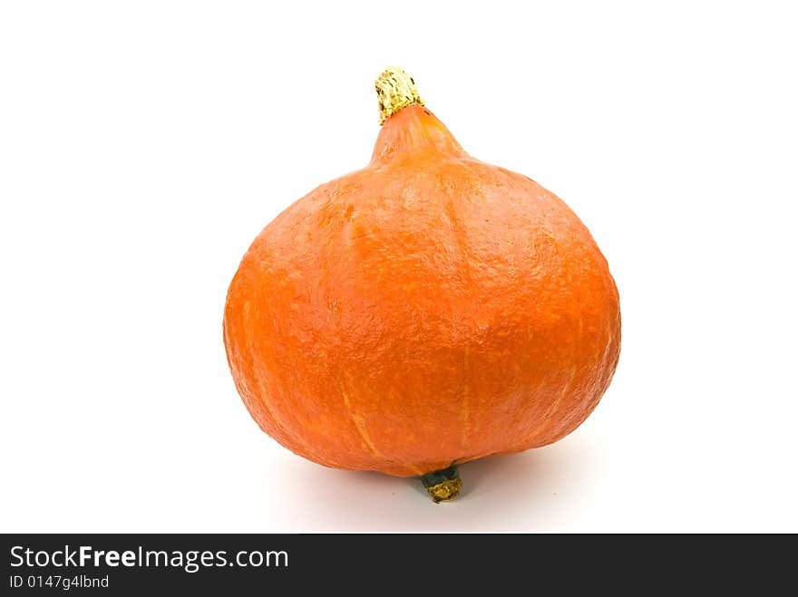 An Orange Pumpkin Isolated On White. Halloween