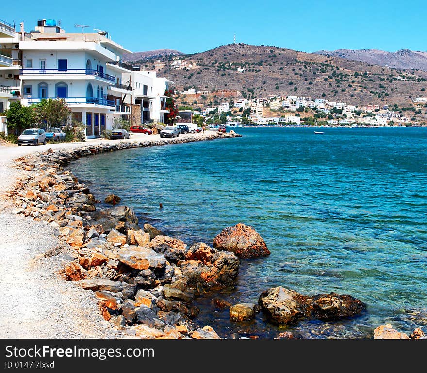 Harbor of Fisherman village in Crete island