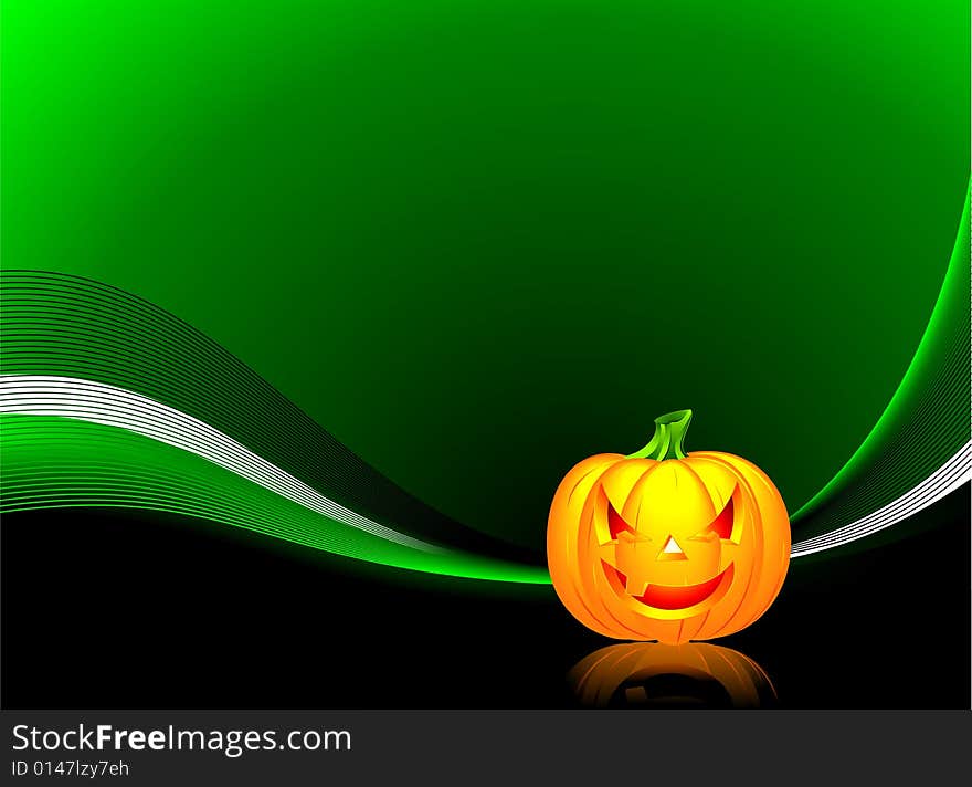 Vector illustration on a Halloween theme with pumpkin