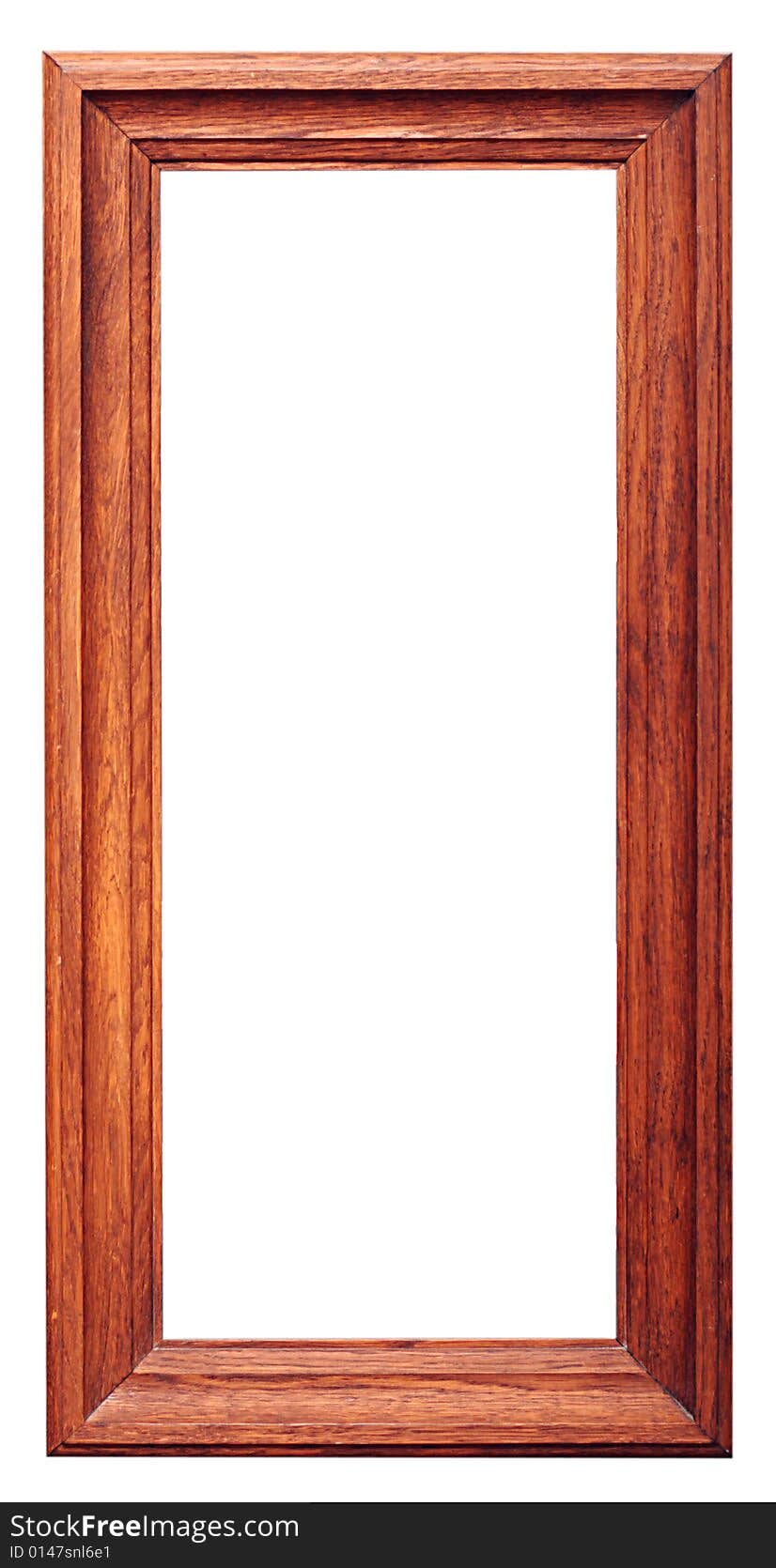 Wooden frame on a white background,saved path