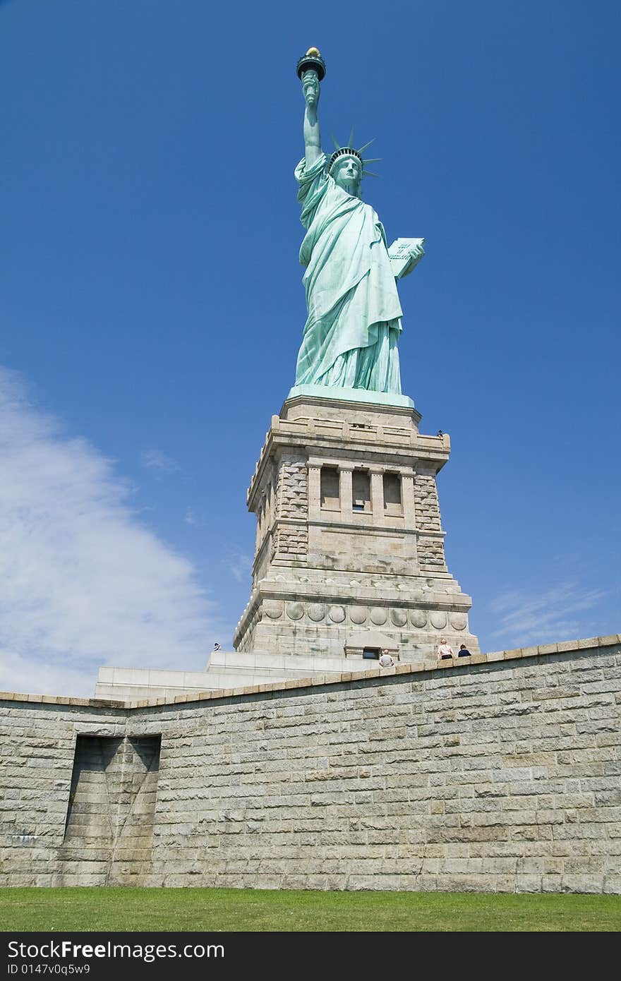 Statue of Liberty Portrait with Blue Sky