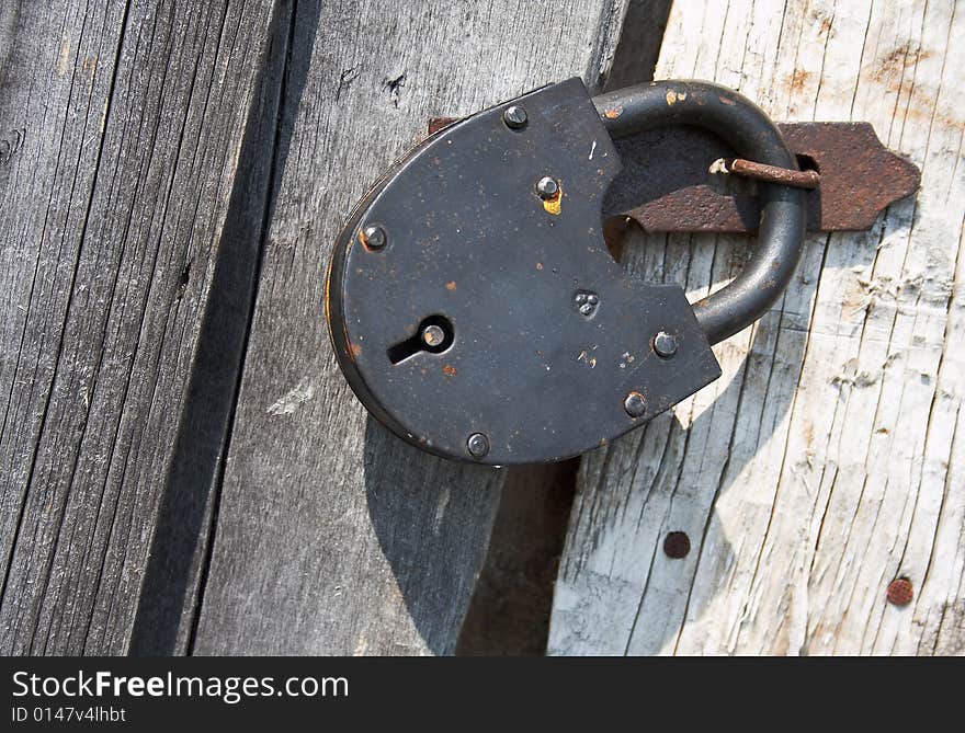 Close up of the rusty old lock. Close up of the rusty old lock