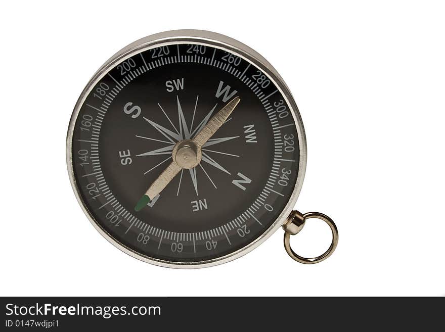 Compass on a side on a white background