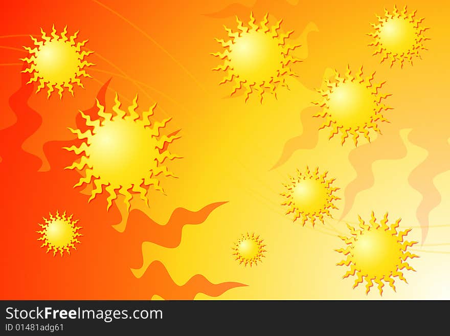 Vector illustration of Hot Suns