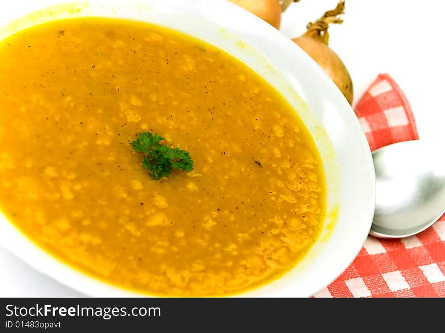 Soup - Hot Pot Of Green Pea,carrots And Pumpkin