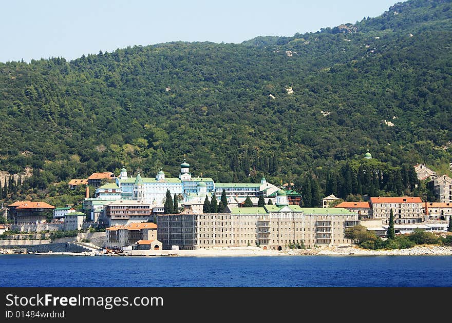 Monastery St. Panteleimon, Athos. Chalkidiki, Greece.