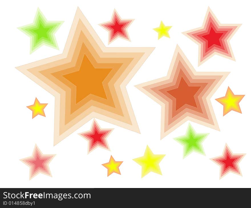 Different acid stars colorful background. Different acid stars colorful background