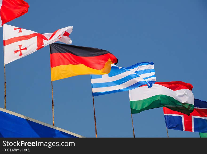 Various national flags