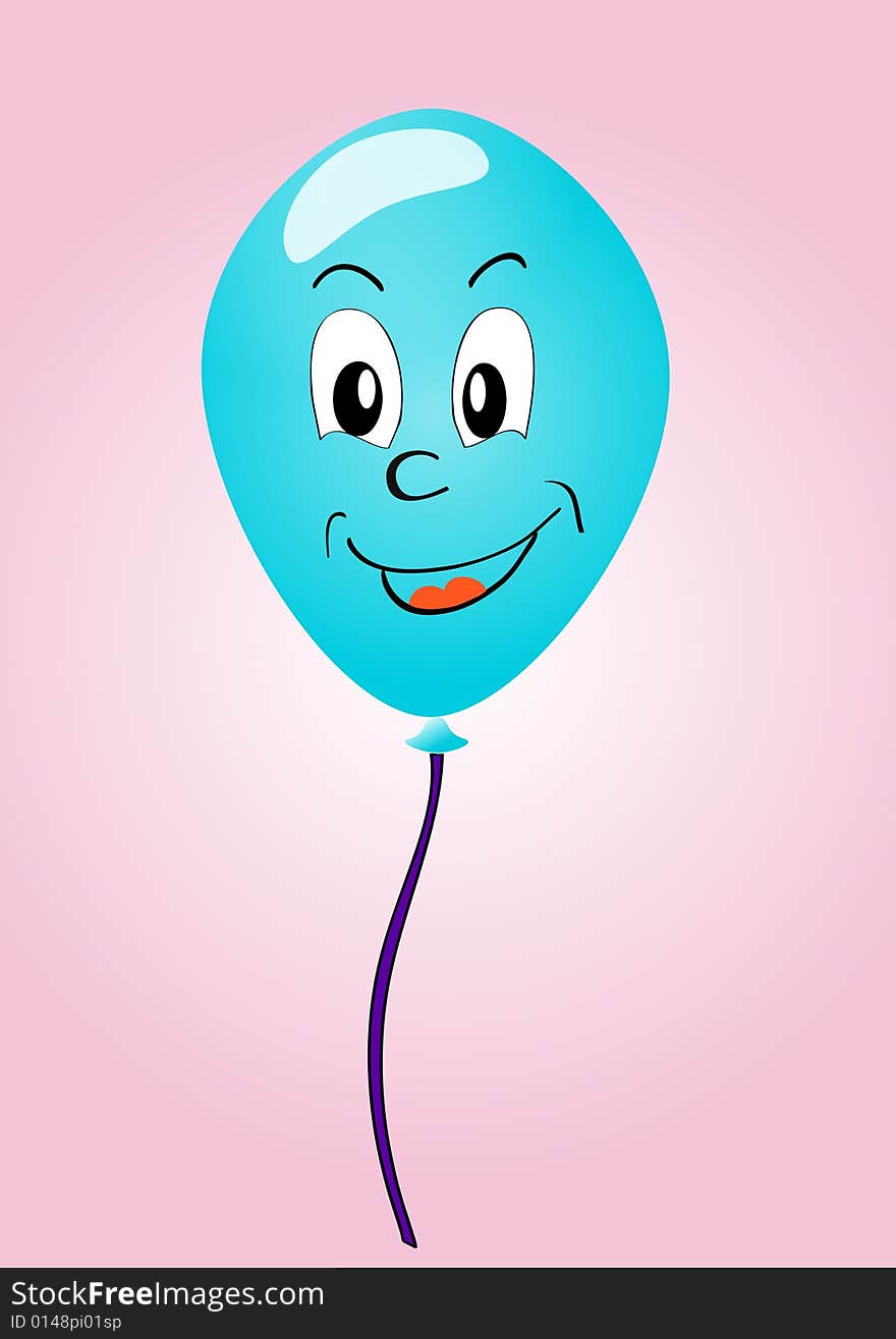 Happy balloon isolated on pink background