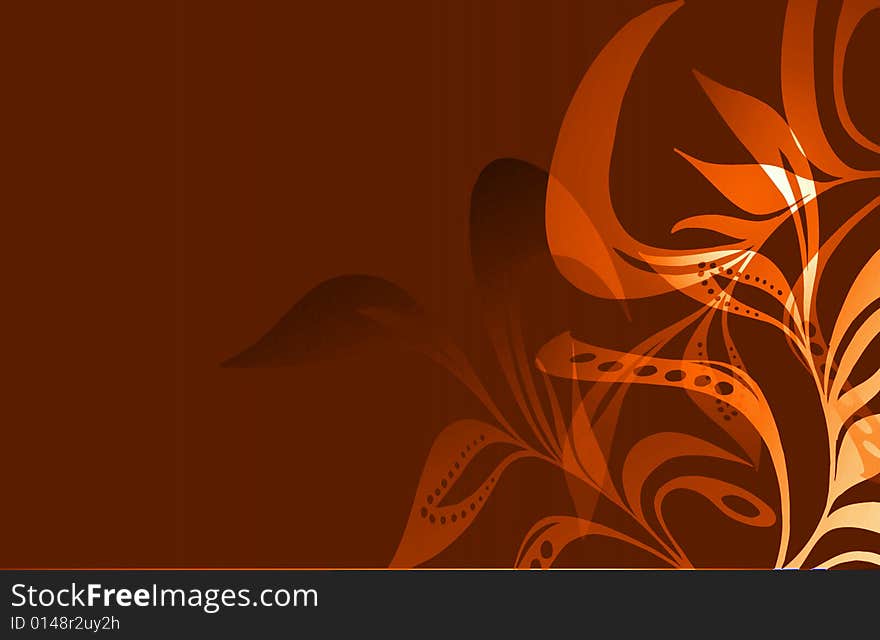 Flowing leaves with circular cutouts. Flowing leaves with circular cutouts