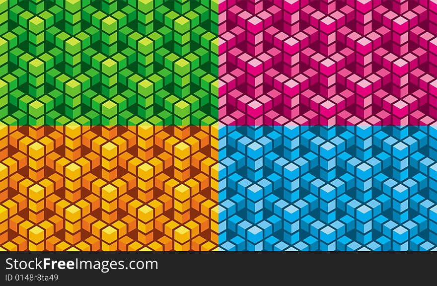 Vector seamless background - four different color variants.