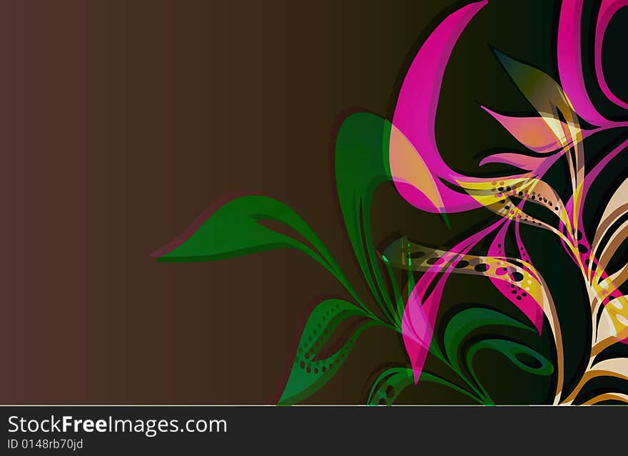 Flowing leaves with circular cutouts. Flowing leaves with circular cutouts