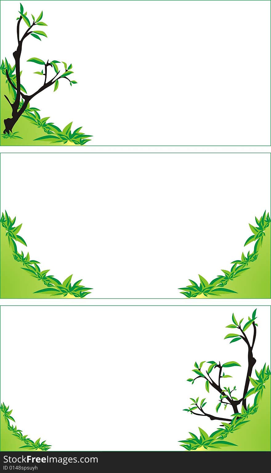 Trees And Bushes. Background For Business Cards