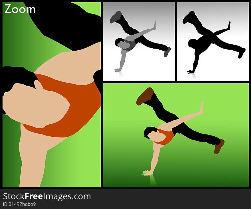 Rocking dancer on isolated background