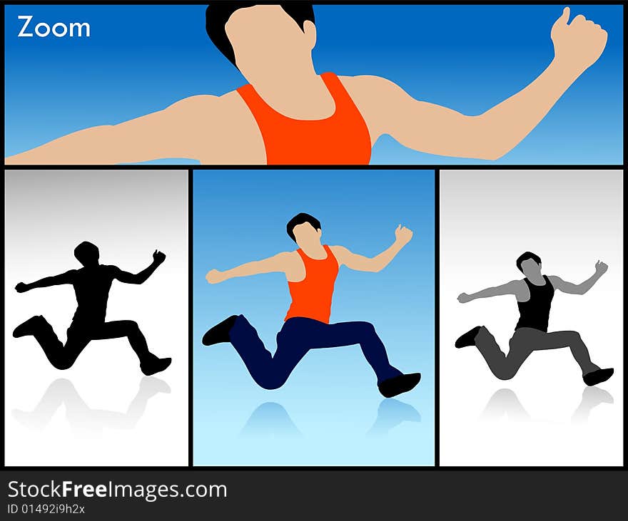 Jumping man on isolated background