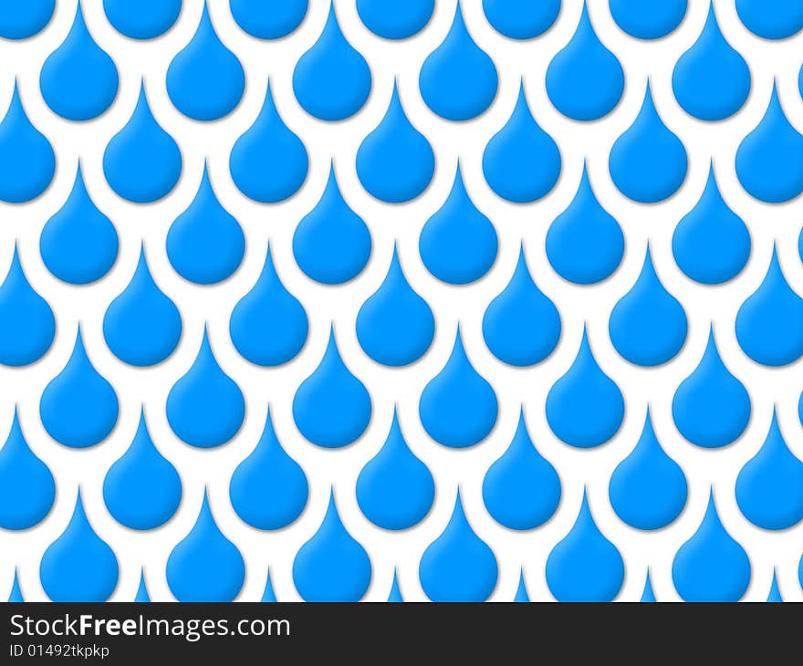 Blue drops on a white background