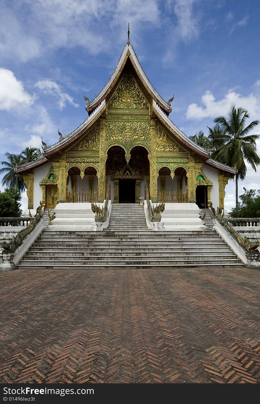 Temple Ho Kham, Luang Prabang, Laos, the golden palace is located in the national museum