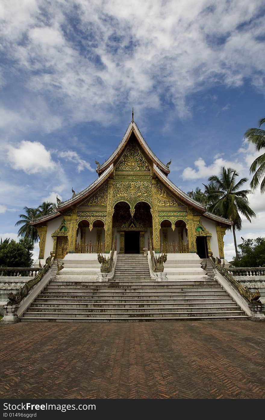 Temple Ho Kham, Luang Prabang, Laos, the golden palace is located in the national museum