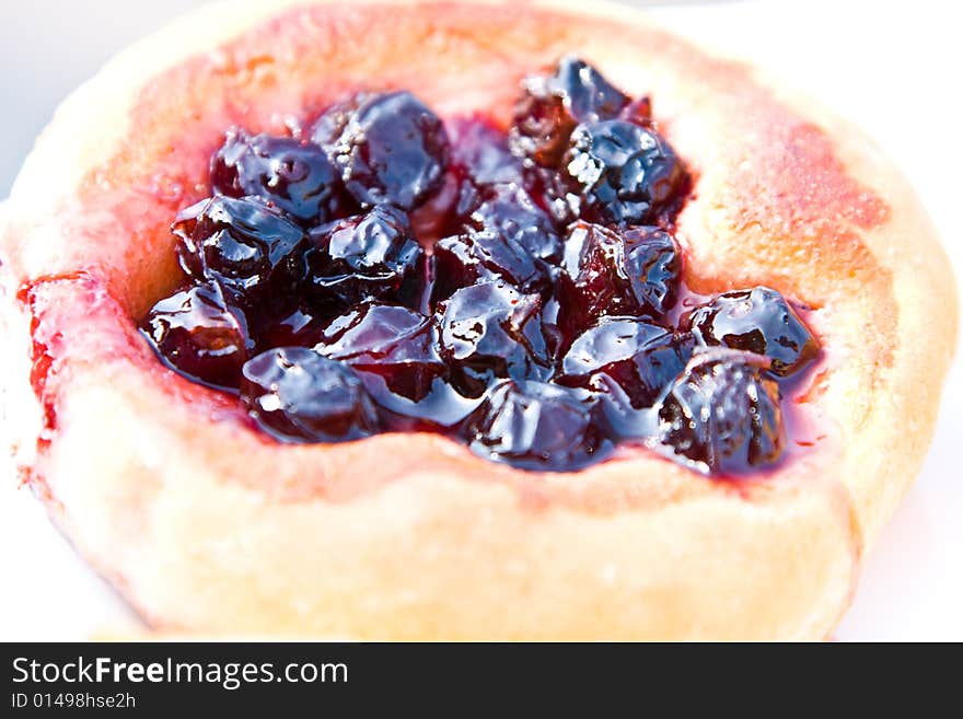 Cake with cherry berries