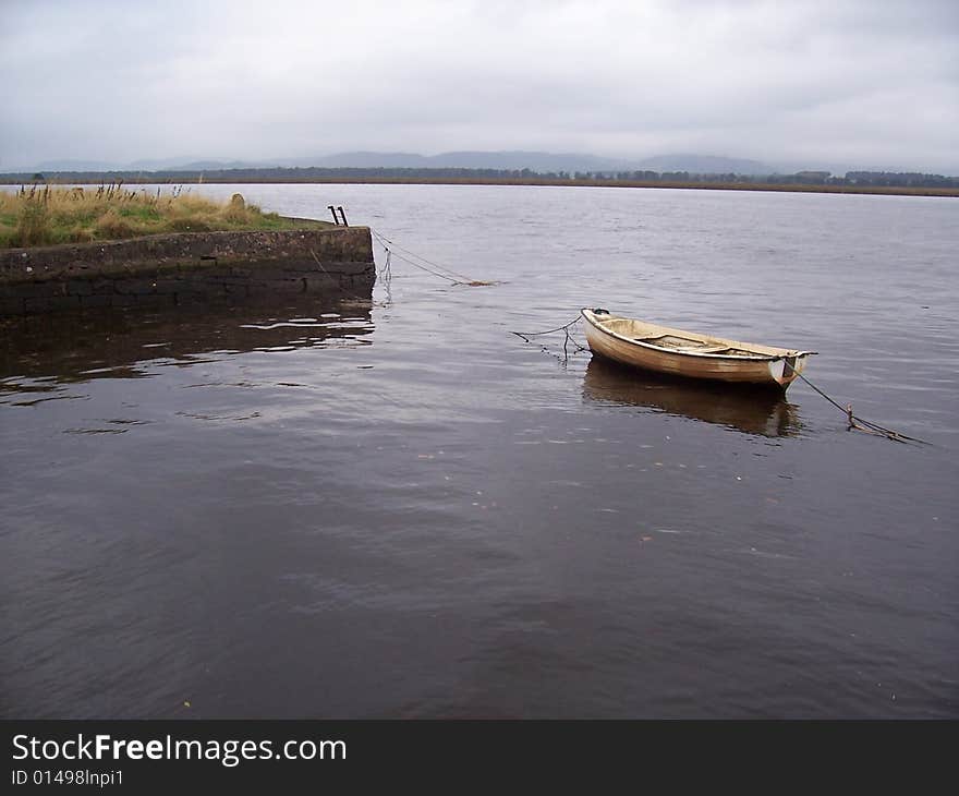 Boat on a scotish river. Boat on a scotish river