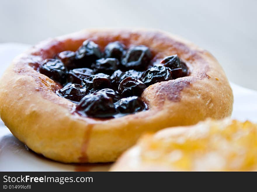 Cake with cherry berries