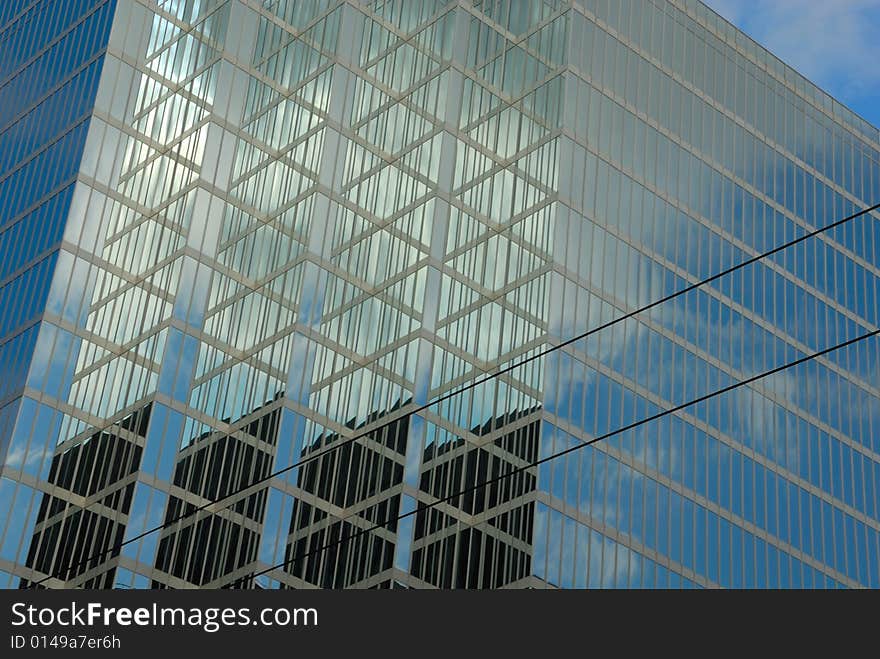 Modern office buildings with reflections in Vancouver