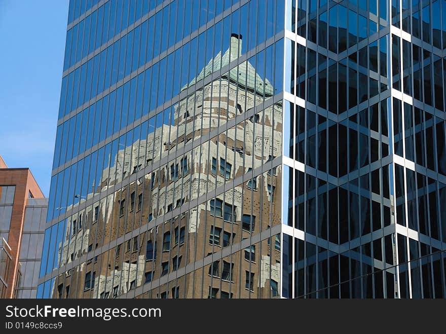 Modern office buildings with reflections in Vancouver