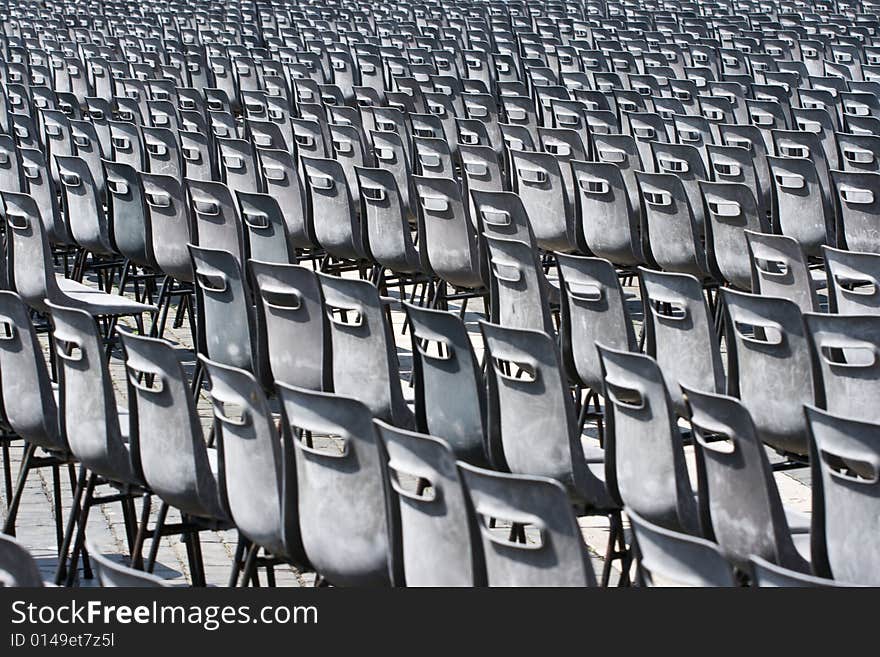 It is a lot of chairs on the area of Vatican