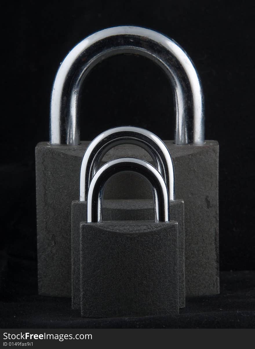 Some locks stand in background. Some locks stand in background.