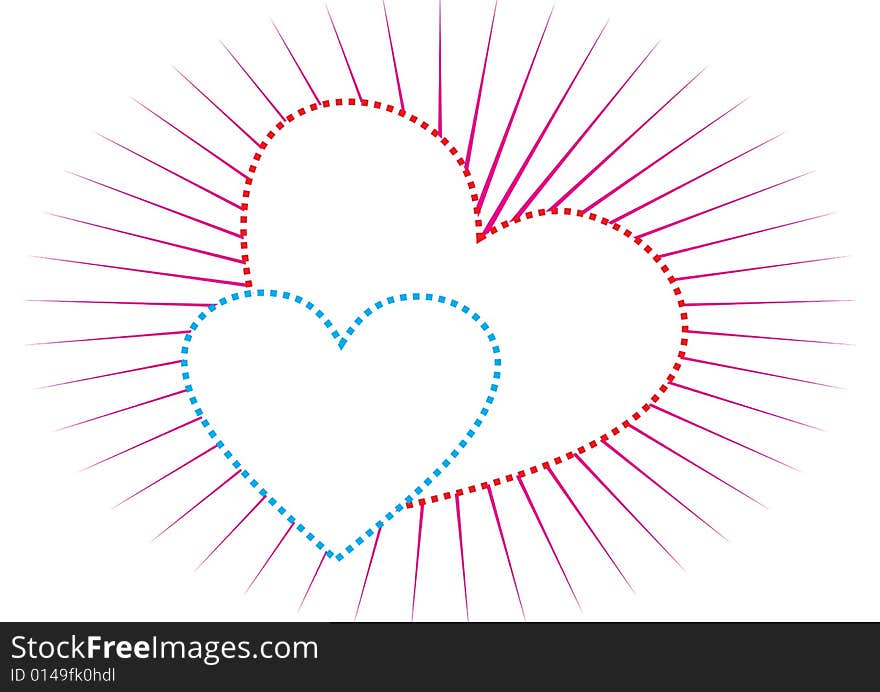 Heart shape frame in white background. Heart shape frame in white background