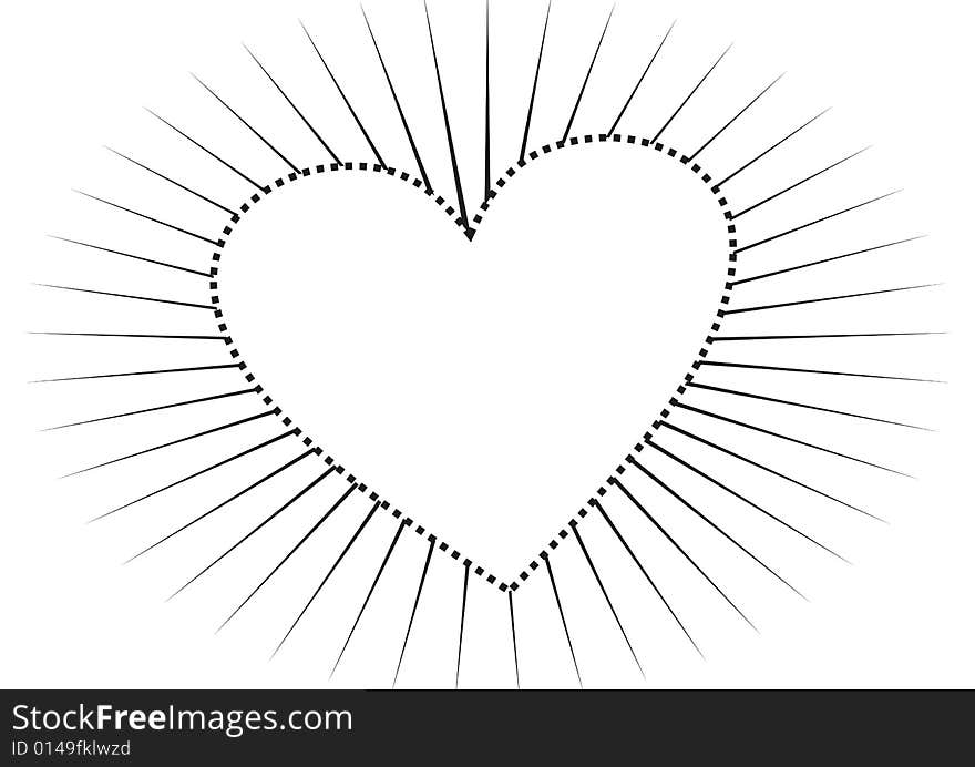 Heart shape frame in white background. Heart shape frame in white background