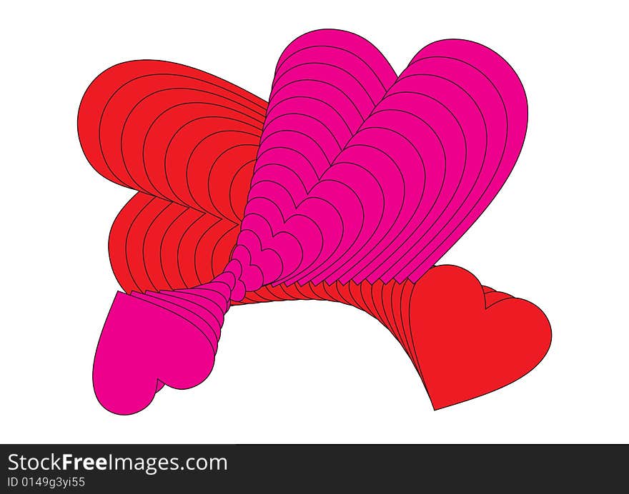 Heart spectrums in white background