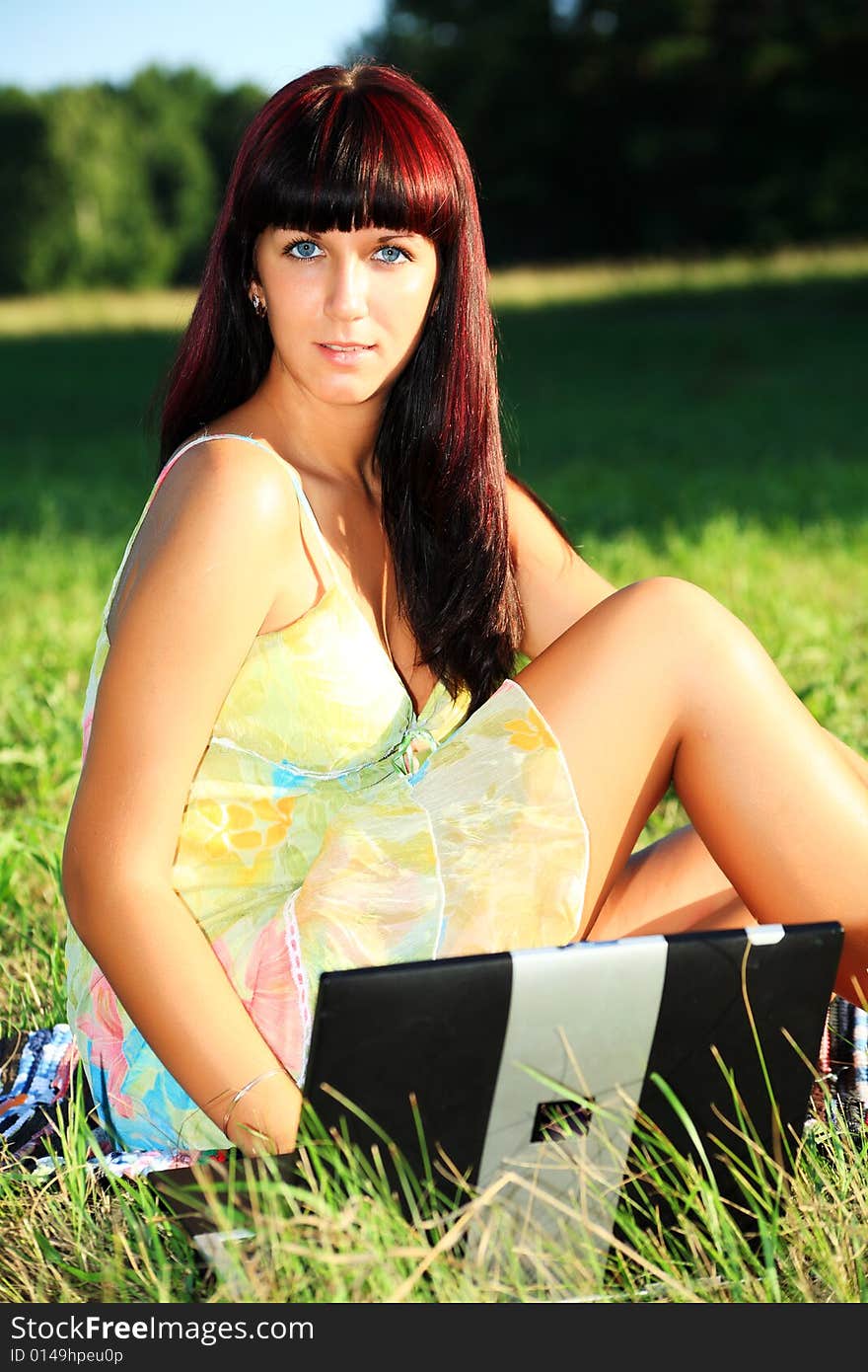 Beautiful girl smile and resting outdoors. Beautiful girl smile and resting outdoors