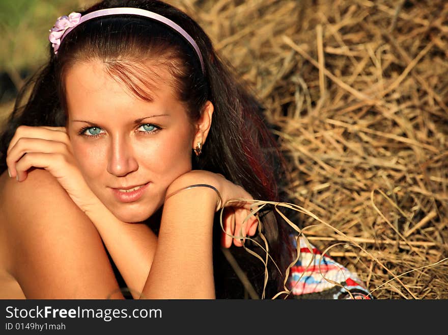 Beautiful girl smile and resting outdoors. Beautiful girl smile and resting outdoors