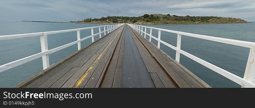 Jetty going out to Granite Island in South Australia. Jetty going out to Granite Island in South Australia