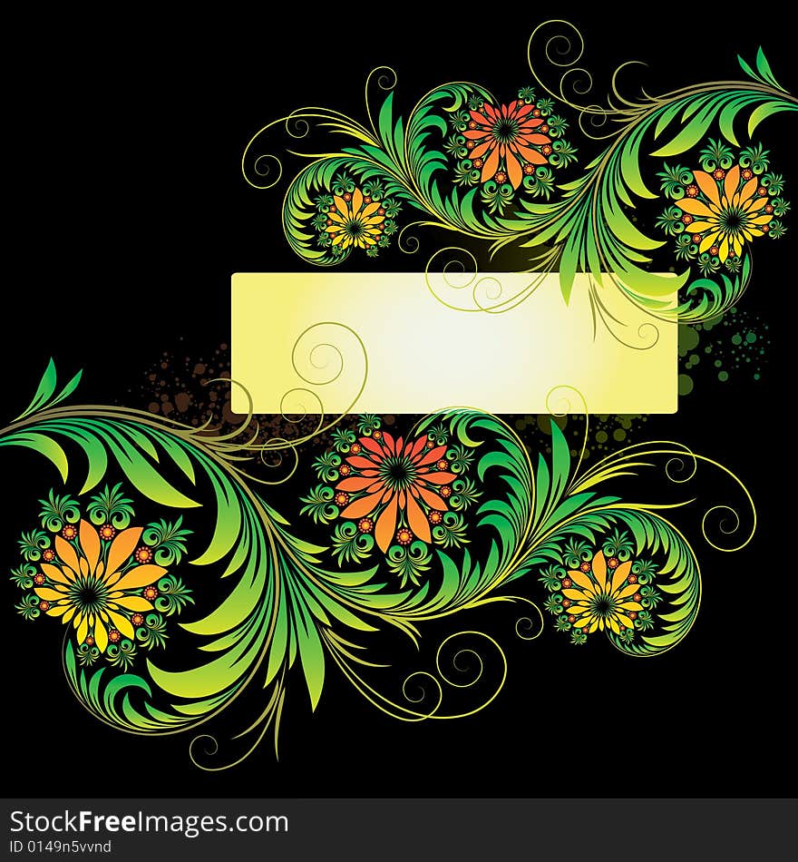 Vector ornament in style of Russian folk art hohloma. Vector ornament in style of Russian folk art hohloma