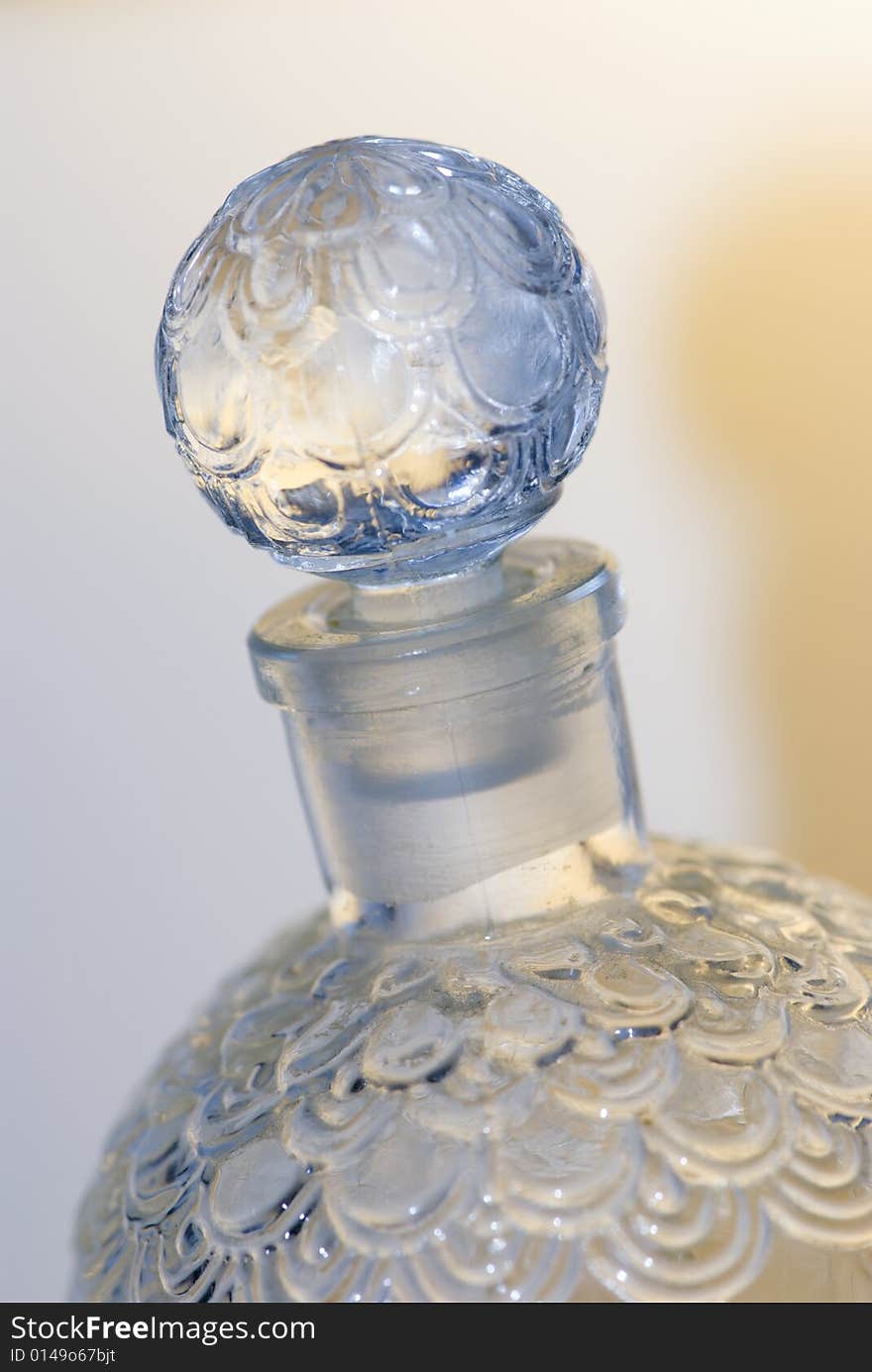 Closeup of a perfume bottle detail