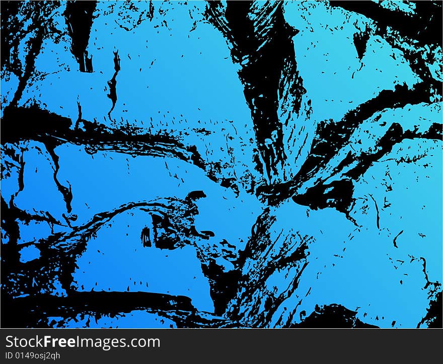 Illustration of abstract, blue, black