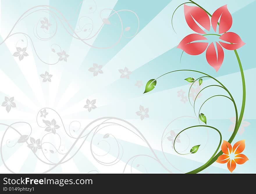 Pink and orange flowers with few green elements. Pink and orange flowers with few green elements