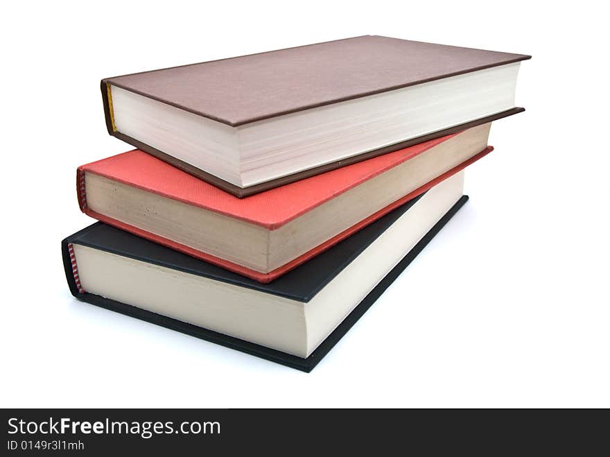 Three book composition on white background. Three book composition on white background