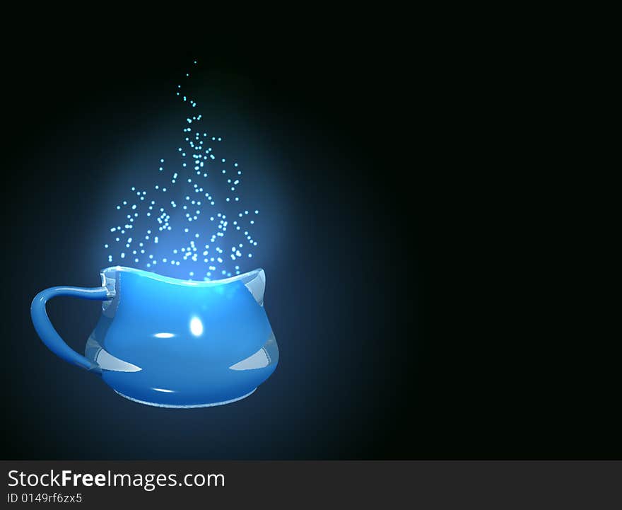 Blue cup with sparkles