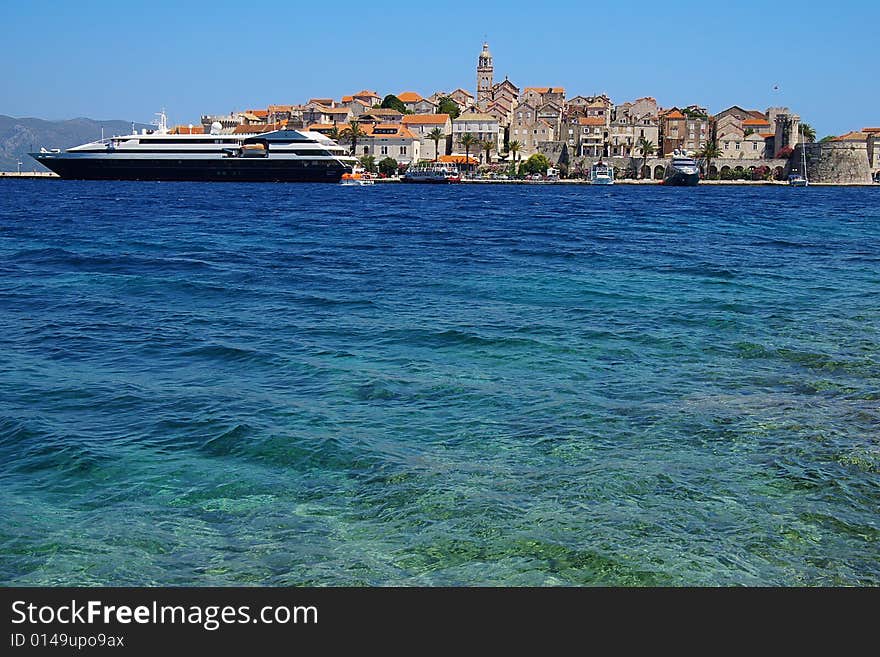 Ancient city and the modern yacht