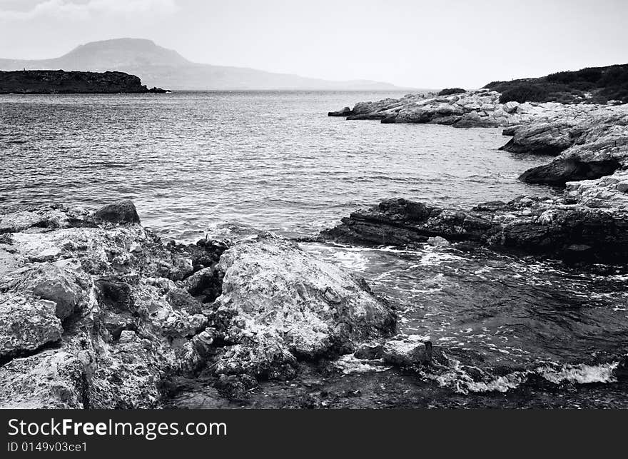 Rocky bay. Crete island. Greece