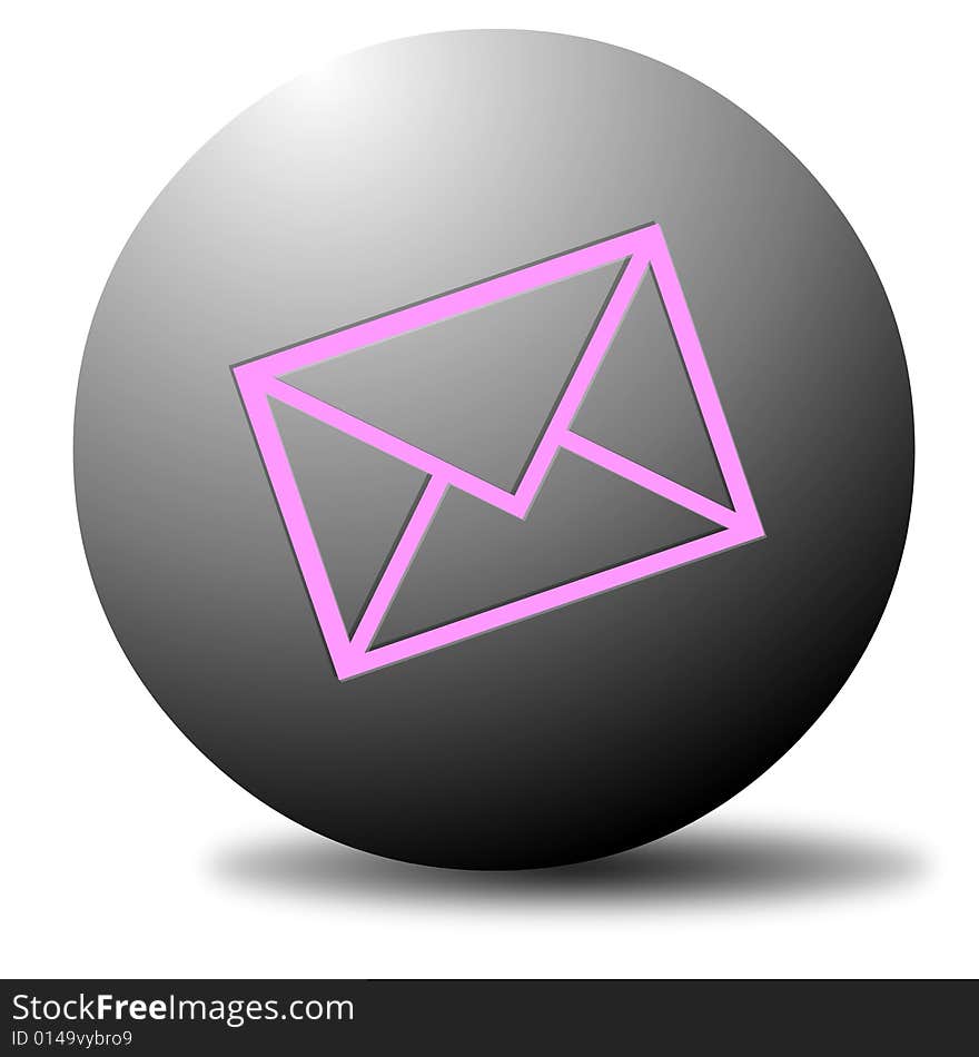 Colored email icon for use as a contact button. Colored email icon for use as a contact button