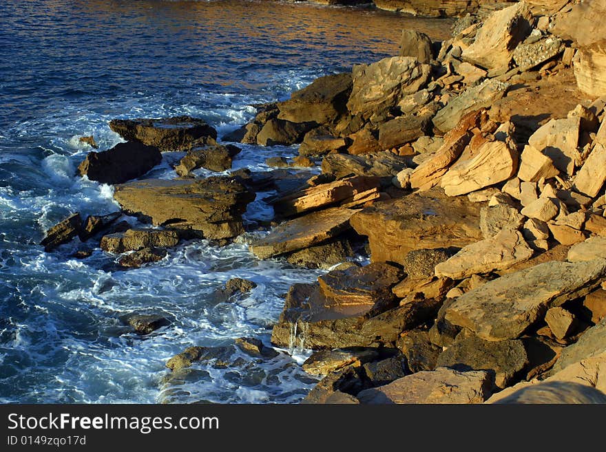 Rocks on a coast in Majorca in Spain