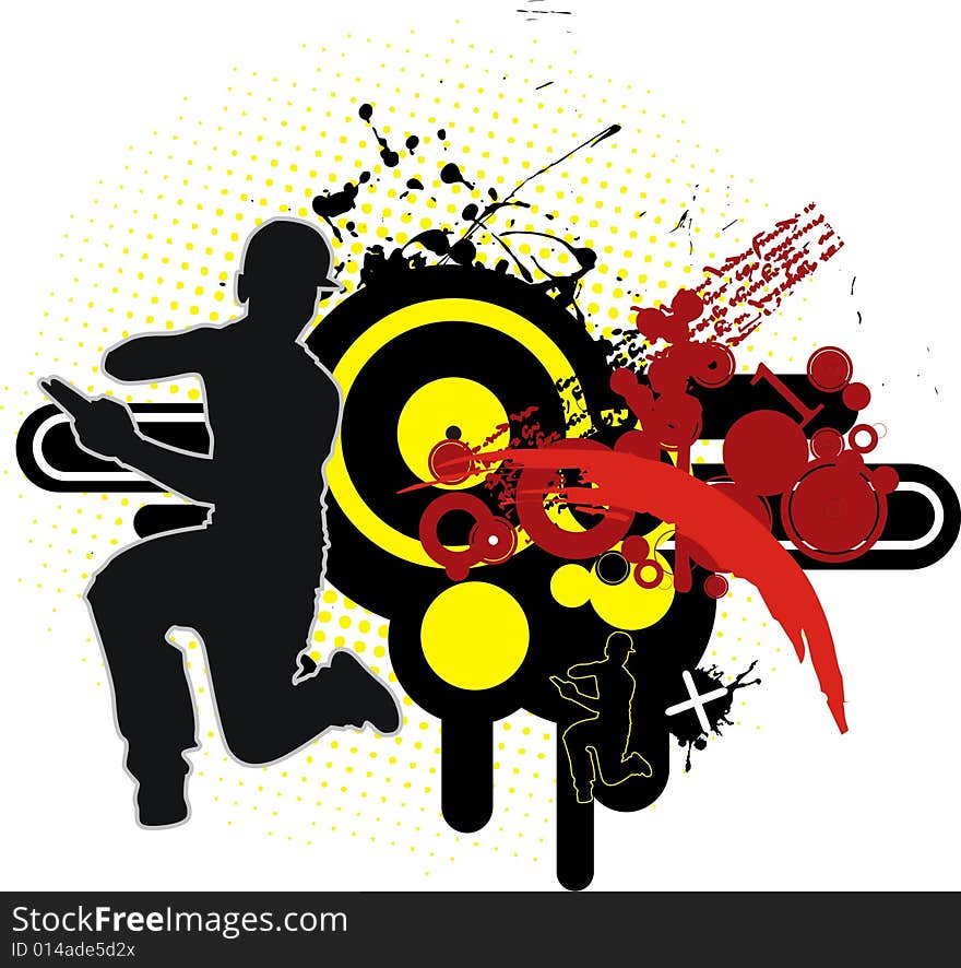 Vector illustration on a theme of   music. Vector illustration on a theme of   music