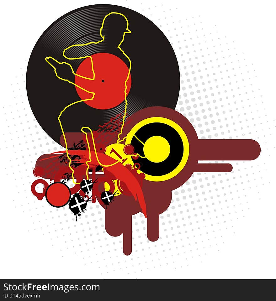 Vector illustration on a theme of   music. Vector illustration on a theme of   music