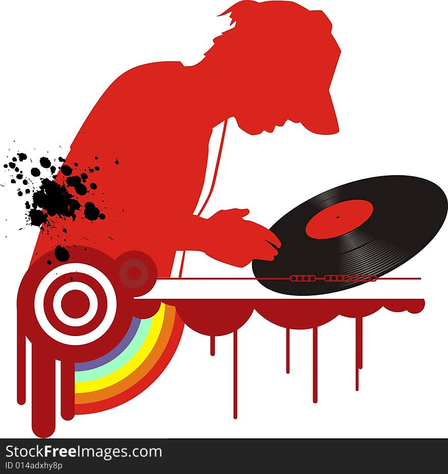 Vector illustration on a musical theme. Vector illustration on a musical theme