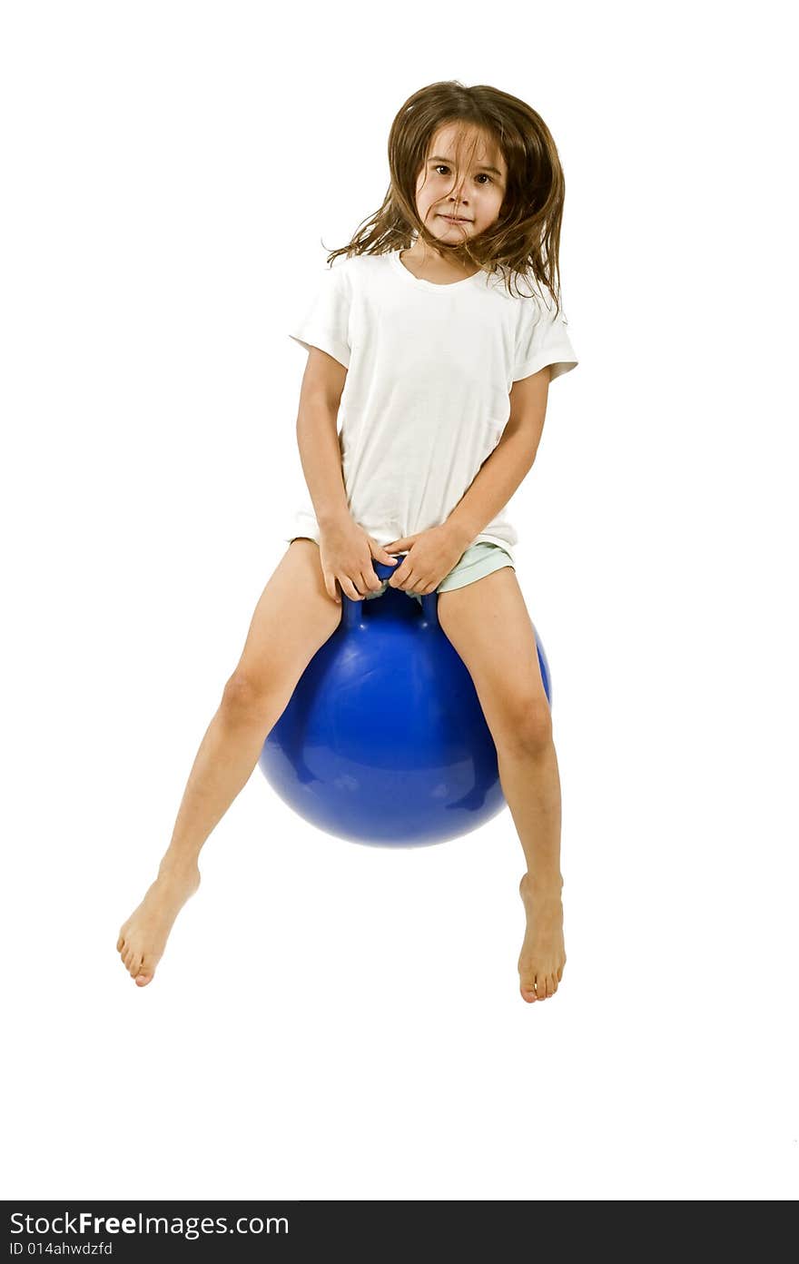 Young Girl On A Space Hopper